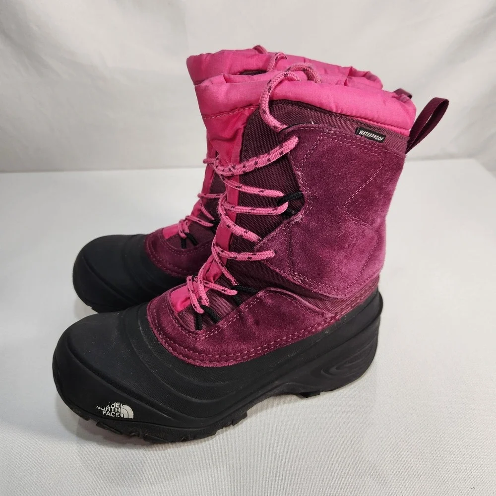 The North Face Waterproof Snow Boots Thermafelt Liners Pink‎ Size 3 Youth Boots